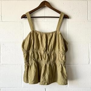 Universal Thread Green Sleeveless Scrunch Blouse Top Women's XL